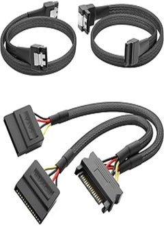 KabelDirekt KabelDirekt 819 0.6m 30cm 15-pin SATA to 2 x power cable + 60cm 7-pin 3 data 6 Gbit/s 90 ° angled black 