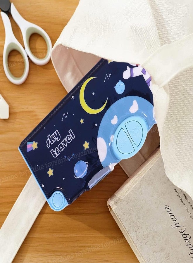Lobe Miracle Space Theme Space Theme Pencil Box for Kids - Astronaut Pencil Case with Magnetic Lock & Built-in Dual Sharpener - Jumbo Compass Box for Boys & Girls - Ideal Birthday Return Gift for Kids (Blue) - Image 3