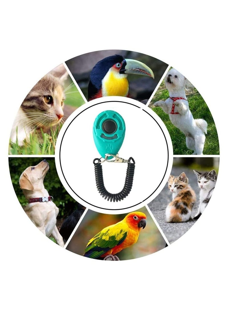 SYOSI 2 Pack Pet Trainer Dog Training Clicker with Wrist Strap Big Button Effective Behavioral Training Tool for Cats Birds Puppy Recall Blue and Black - Image 3
