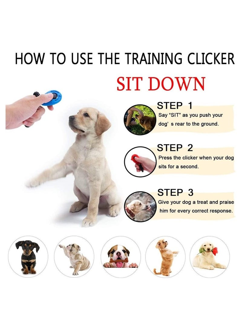 SYOSI 2 Pack Pet Trainer Dog Training Clicker with Wrist Strap Big Button Effective Behavioral Training Tool for Cats Birds Puppy Recall Blue and Black - Image 2