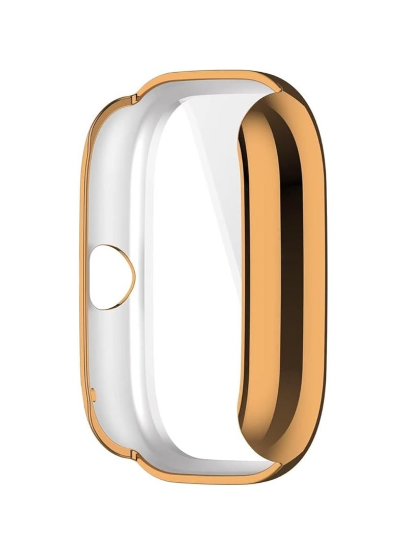 حافظة ELMO3EZZ متوافقة مع Amazfit GTS 4 Mini (ليست لـ GTS4) حافظة حماية شاشة شاملة للساعة غطاء ناعم من مادة TPU مقاوم للصدمات غطاء نحيف واقي ممتص للصدمات (ذهبي وردي) - Image 2