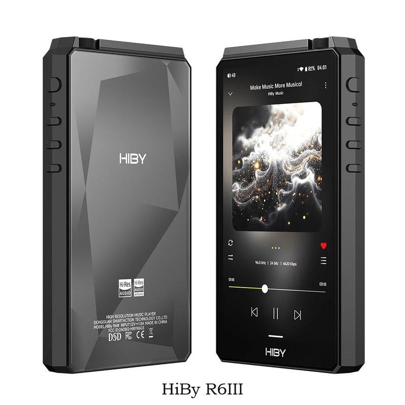 HiBy R6iii 2025 Gen 3 Android 12 Hi-Fi Music Player, USB DAC WiFi Bluetooth 5.0, Cs43198 x4, MQA16x Dsd512 Pcm768 4500mAh, Black - Image 1