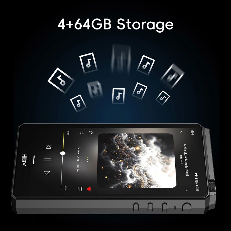 HiBy R6iii 2025 Gen 3 Android 12 Hi-Fi Music Player, USB DAC WiFi Bluetooth 5.0, Cs43198 x4, MQA16x Dsd512 Pcm768 4500mAh, Black - Image 5
