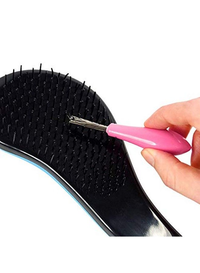 Alexvyan Pink Hair Brush Rake Hairbrush Cleaner Of Metal Wire Comb Cleaner Tool Brush Rake Cleaner With Handle For Home And Salon (Pack Of 2) - Image 4