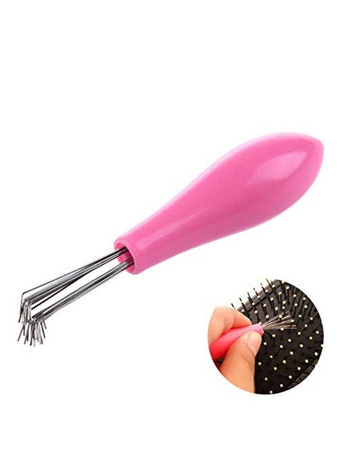 Alexvyan Pink Hair Brush Rake Hairbrush Cleaner Of Metal Wire Comb Cleaner Tool Brush Rake Cleaner With Handle For Home And Salon (Pack Of 2) - Image 3
