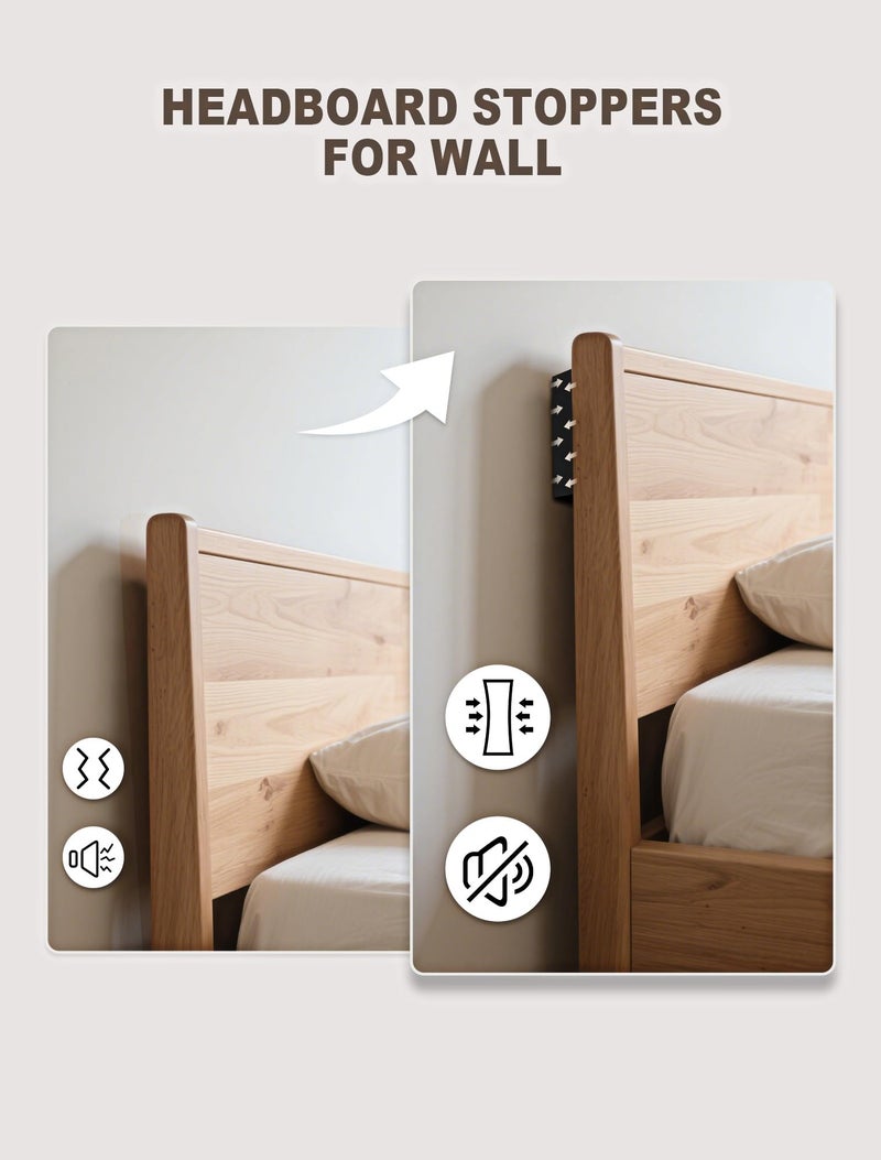 SARDVISA Furniture Wall Protector, 8Pcs(0.71" Thick) + 12Pcs(0.12" Thick) EVA Foam Headboard Stoppers for Wall, Bed Stoppers for Headboard, Bed Frame & Wall Guards, Black Headboard Bumper - Image 3