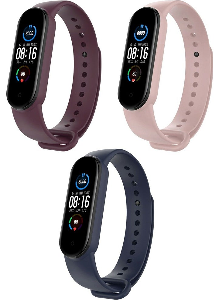 APEXEL Xiaomi Mi Band 5/6 Compatible Silicone Band Set 3 Pieces 