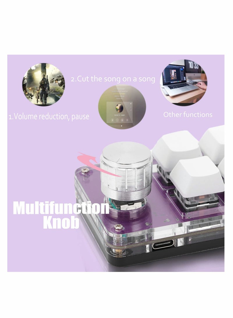 SYOSI KASTWAVE Mini Keypad One Handed Mechanical Gaming Keyboard, Multifunctional Shortcut Programmable Macro Keyboard, with Knob, Plug and Play, for Windows, for Vista, for Linux, for Macos (6-Key) - Image 4