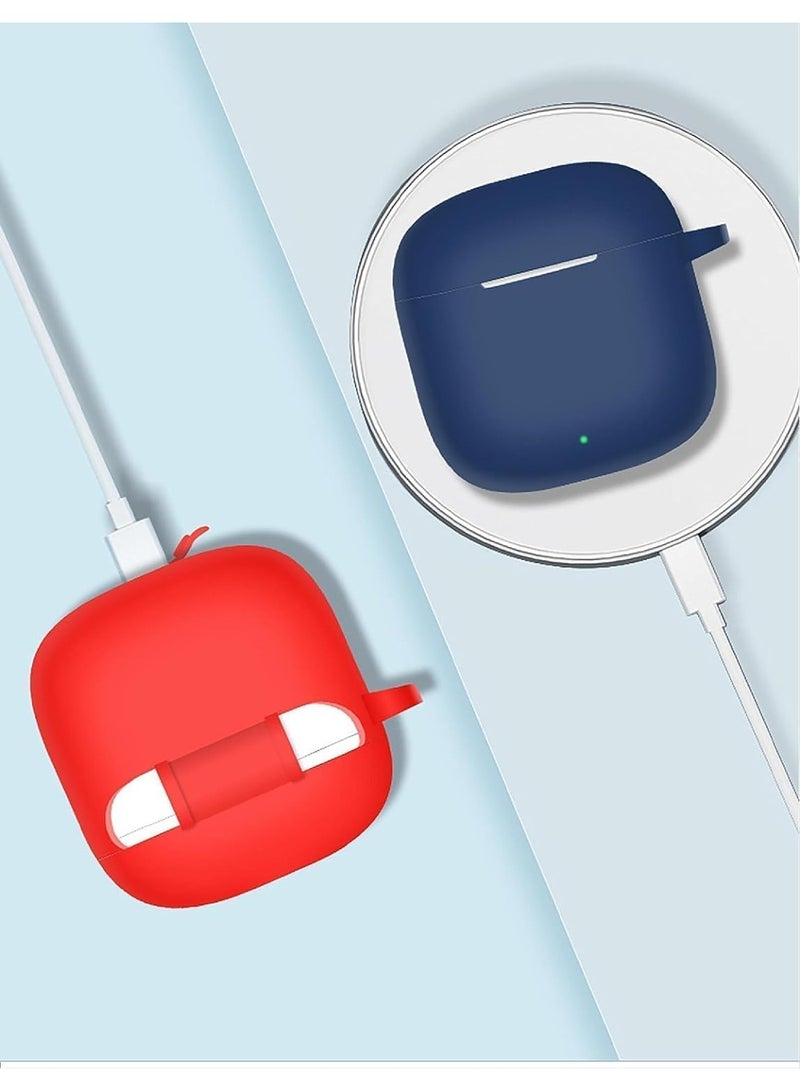 أكاليكس جراب سيليكون لسماعات هواوي فري بودز SE 2، مقاوم للصدمات، مقاوم للسقوط، مقاوم للغبار، مزود بإضاءة LED مرئية، غطاء واقٍ مع سلسلة مفاتيح، متوافق مع سماعات هواوي فري بودز SE 2 إصدار 2023 | أزرق داكن - Image 2