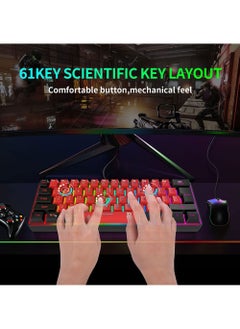 Rock Pow 60% Wired Gaming KeyboardTrue RGB Mini Keyboard Waterproof Small Compact 61 Keys Keyboard for PC Mac Gamer Typist Travel Easy to Carry on Business Trip  - Image 4