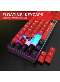 Rock Pow 60% Wired Gaming KeyboardTrue RGB Mini Keyboard Waterproof Small Compact 61 Keys Keyboard for PC Mac Gamer Typist Travel Easy to Carry on Business Trip  - Image 2