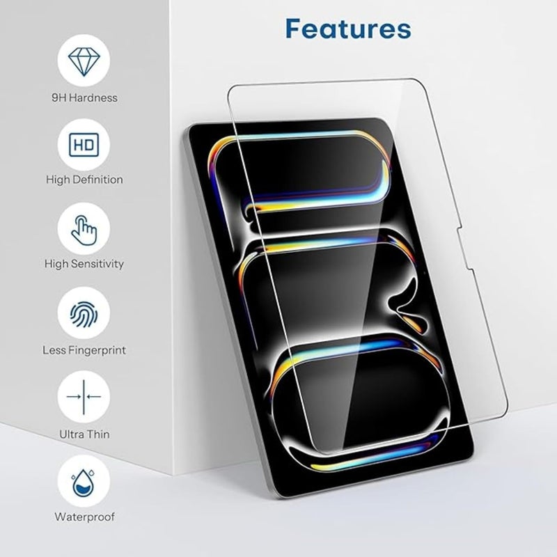 SPCORE Premium Tempered Glass Screen Protector for iPad Pro 11 inch (M4 2024) [Anti-Scratch] & [9H Surface Hardness] - Pack of 2 - Image 4
