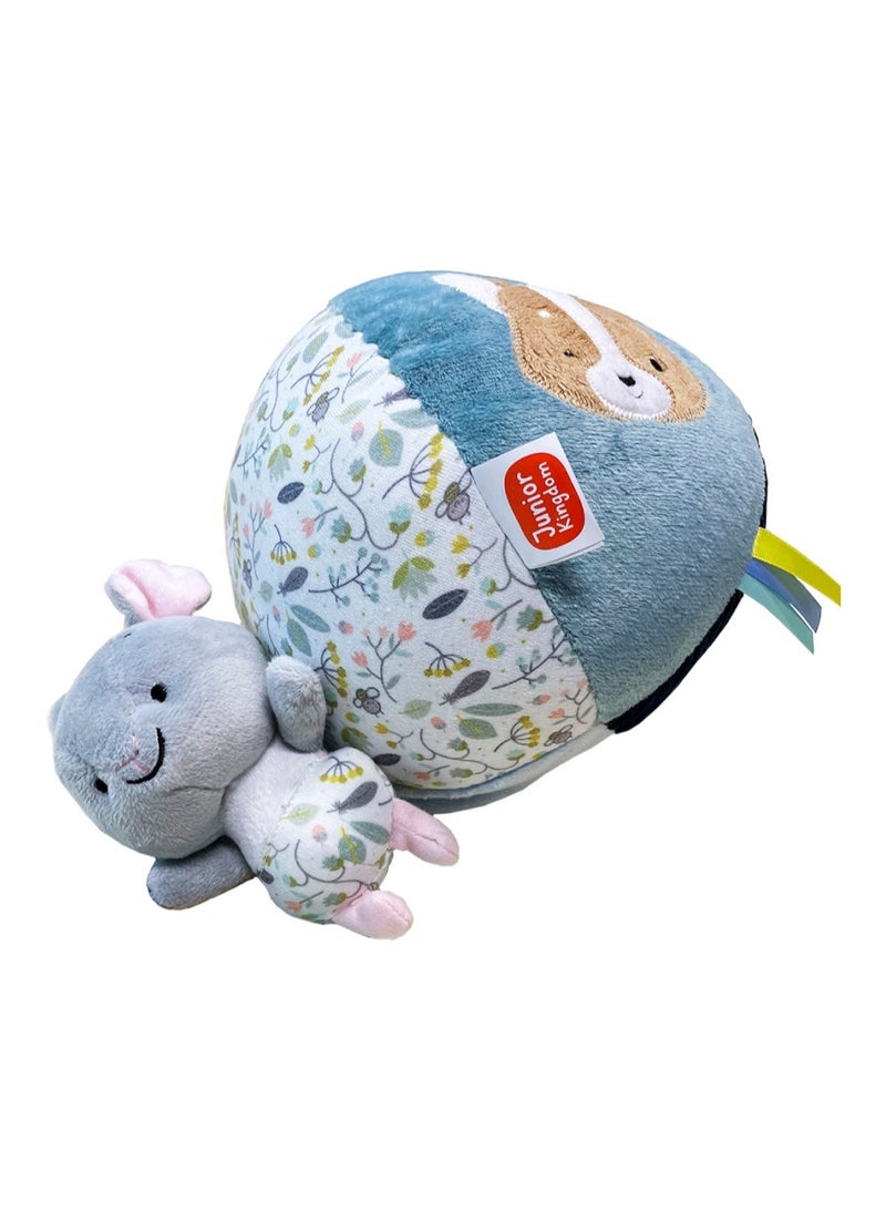 Junior Kingdom Soft Plush Baby Ball with Rattle (14cm) - Textured Sensory Developmental Toy for Infants, Newborns, and Toddlers - Perfect for Hand-Eye Coordination & Playtime  - Image 1