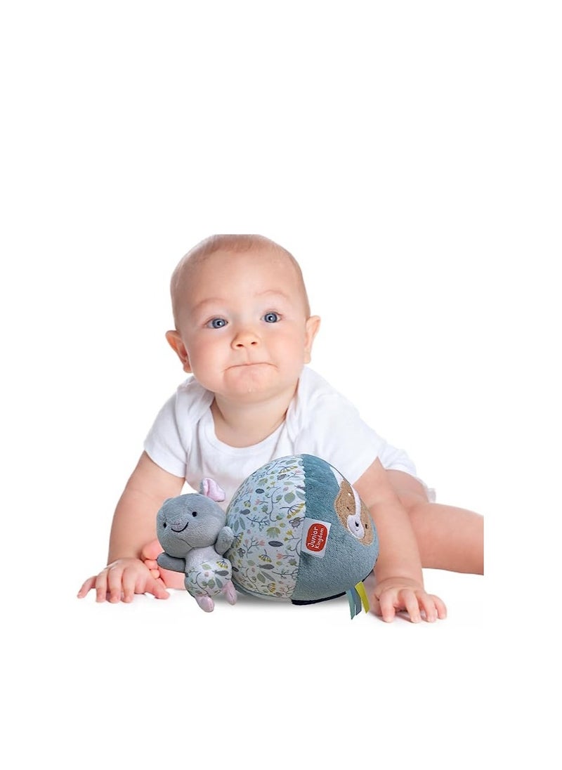 Junior Kingdom Soft Plush Baby Ball with Rattle (14cm) - Textured Sensory Developmental Toy for Infants, Newborns, and Toddlers - Perfect for Hand-Eye Coordination & Playtime  - Image 4