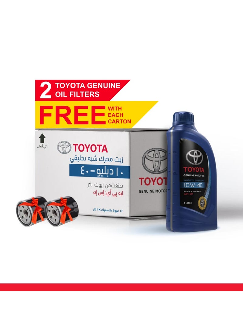TOYOTA - TOYOTA GENUINE MOTOR OIL 10W40 Carton (2 Oil Filters FREE) - Image 1