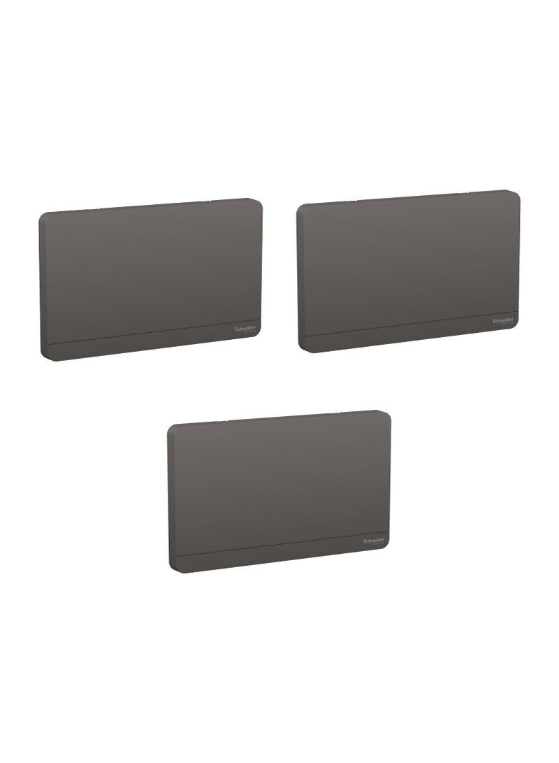 Schneider Electric AvatarOn, 2G Blank Plate, Dark grey (Model Number -E8330TX_DG) - Pack of 3