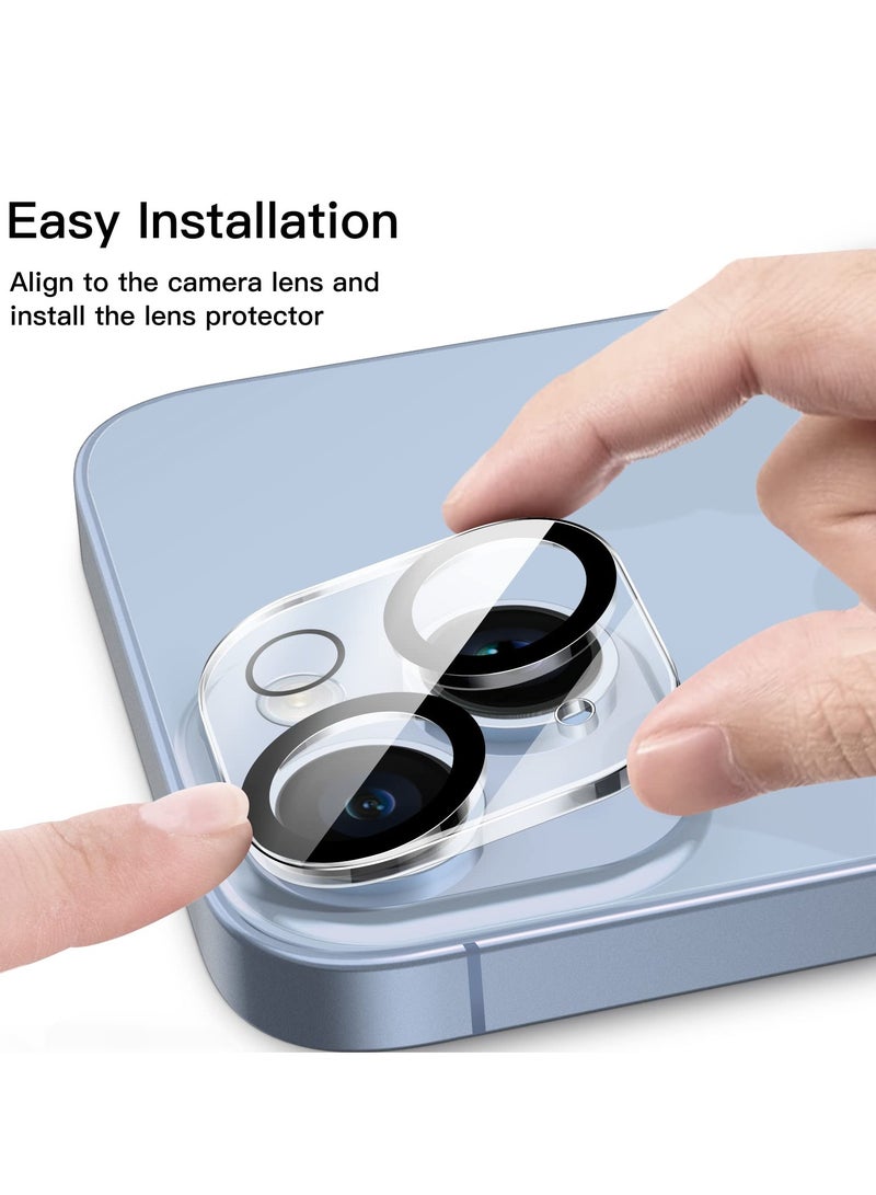 جي تيك واقي عدسة الكاميرا لهاتف iPhone 14 مقاس 6.1 بوصة و9H من الزجاج المقسى المضاد للخدش، صديق للبيئة ولا يؤثر على اللقطات الليلية عالية الدقة، عبوة من 3 قطع - Image 5