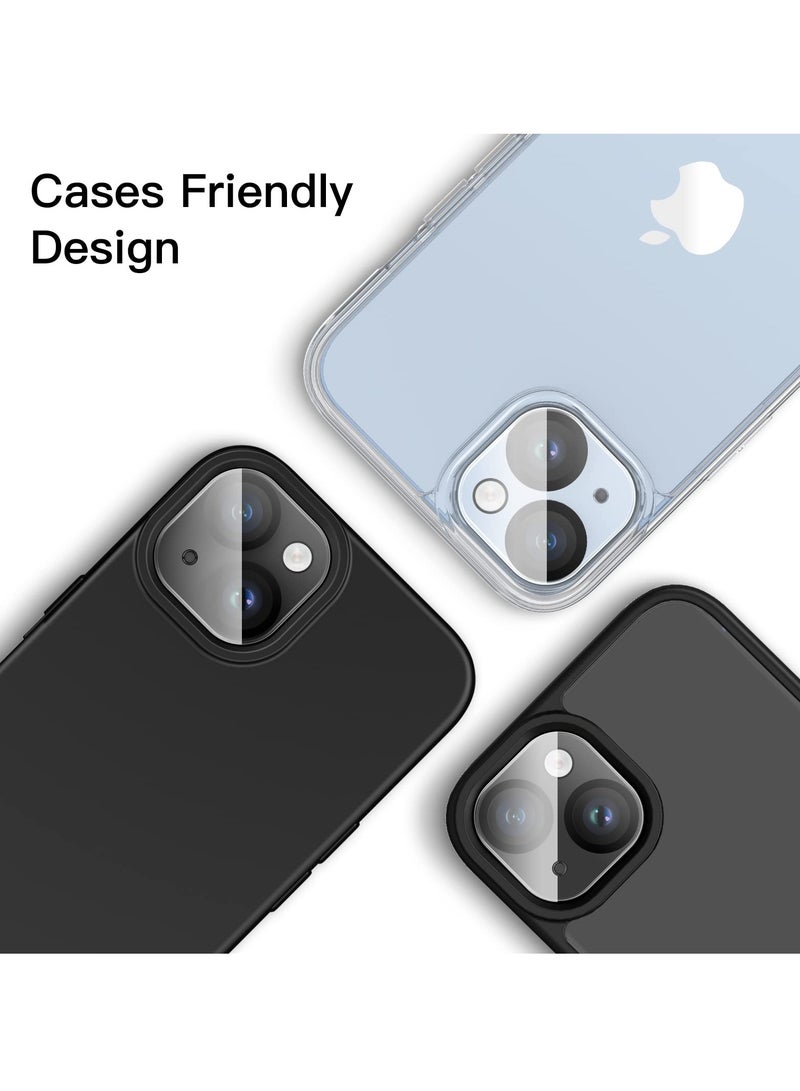 جي تيك واقي عدسة الكاميرا لهاتف iPhone 14 مقاس 6.1 بوصة و9H من الزجاج المقسى المضاد للخدش، صديق للبيئة ولا يؤثر على اللقطات الليلية عالية الدقة، عبوة من 3 قطع - Image 4