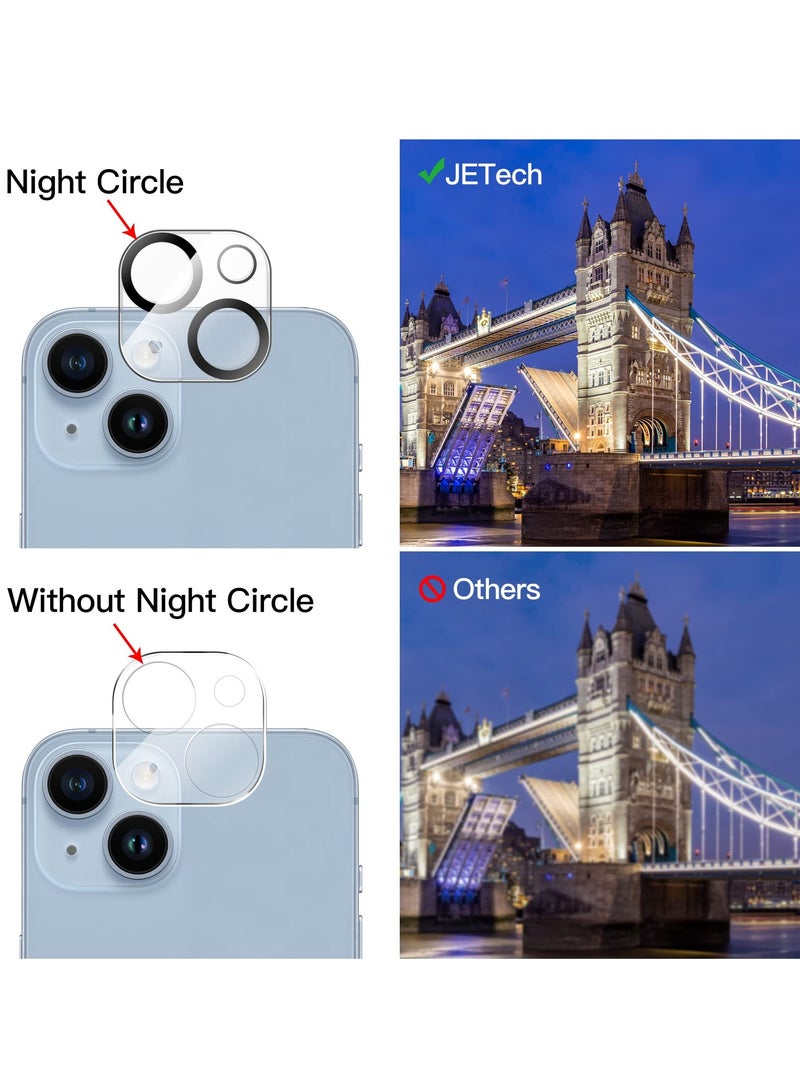 جي تيك واقي عدسة الكاميرا لهاتف iPhone 14 مقاس 6.1 بوصة و9H من الزجاج المقسى المضاد للخدش، صديق للبيئة ولا يؤثر على اللقطات الليلية عالية الدقة، عبوة من 3 قطع - Image 2