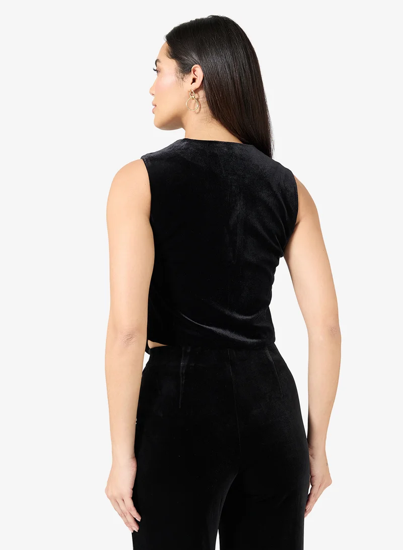 VERO MODA Vmshanna Sleeveless Velvet Waistcoat