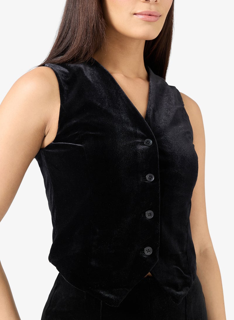 فيرو مودا فيشمنا سترة مخملية بلا أكمام - Image 3