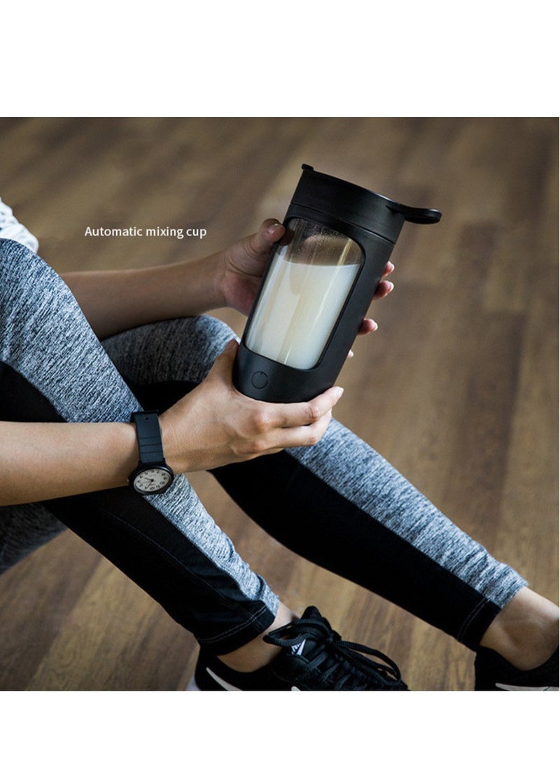 Generic - 650ml Electric Protein Shaker Cup Auto Juicer Coffee Mixing Mug Shake Mixer Drink Bottle Gym Powder Blender drink bottles with caps (Pink, White) - Image 1