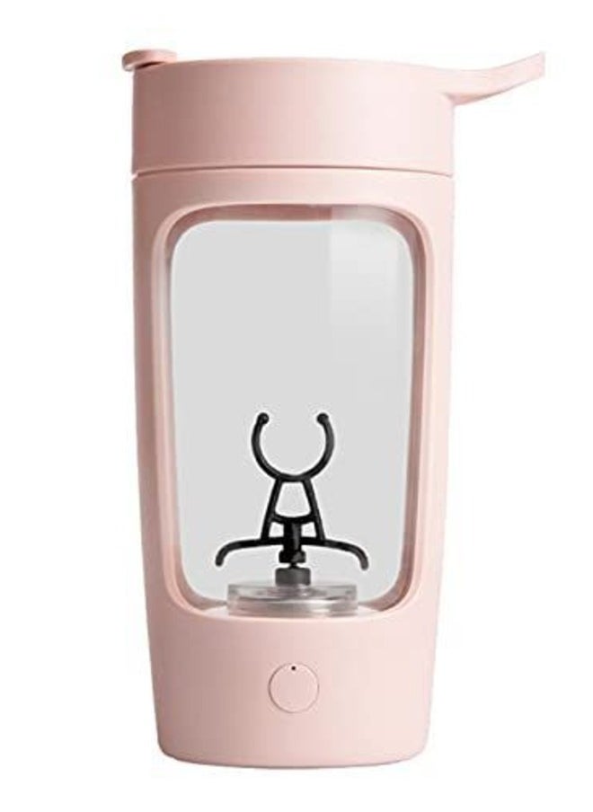 Generic - 650ml Electric Protein Shaker Cup Auto Juicer Coffee Mixing Mug Shake Mixer Drink Bottle Gym Powder Blender drink bottles with caps (Pink, White) - Image 1
