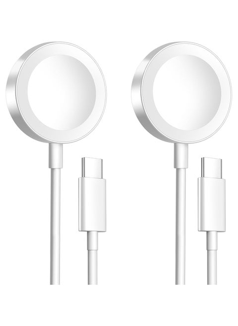 2Pack Fast Charging USB C Watch Charger Cord Compatible for Apple Watch, Magnetic Watch Charging Cable Compatible for Watch Series 10/9/8/7/Ultra/Ultra2/SE2/6/5/4/3/2/1/SE1, Type C Cord, 1M