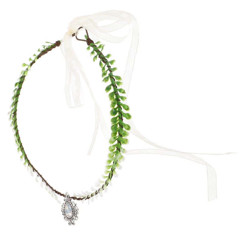 Rhinestone Simulation Leaf Piece Bride Headpiece Fairy Headband Party Hair Accessory - Image 1