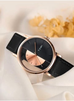 TOMI Elegant Watch With Black PU Leather Strap For Men - Watch Size 40mm  - Image 2