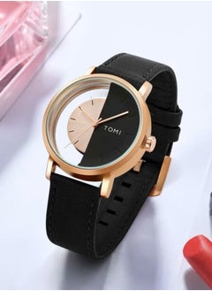 TOMI Elegant Watch With Black PU Leather Strap For Men - Watch Size 40mm  - Image 1