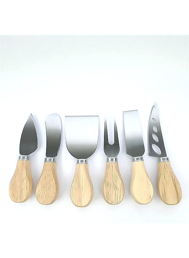 Raxoom Cheese Knives Set with Bamboo Handle and Stainless Steel - Image 1