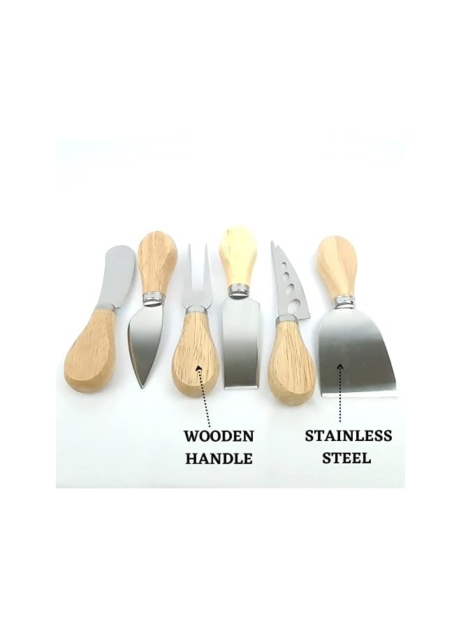 Raxoom Cheese Knives Set with Bamboo Handle and Stainless Steel - Image 3