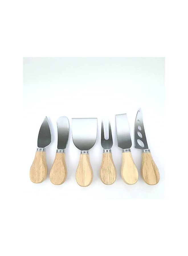 Raxoom Cheese Knives Set with Bamboo Handle and Stainless Steel - Image 2