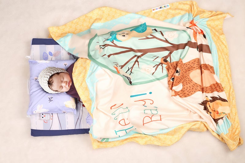 NEW COMERS® Ultra Soft Plush Baby Blanket for Newborn|Ac Room Blanket for Summer|Infants Winter Swaddler|All Season Multiuse Products-90 x 70 cm Yellow-Orange-104 - Image 1