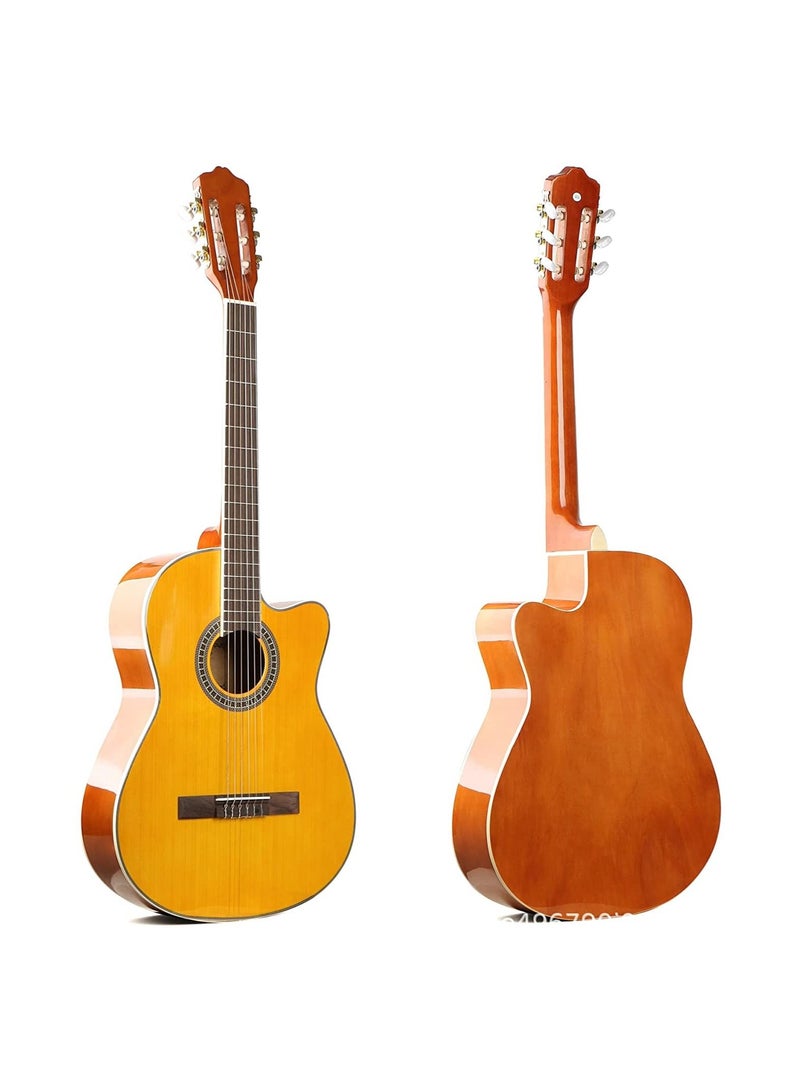 Mike Music Mike Music Full Size Nylon-String Classical Guitar with Bag Free Bag/Capo/A Pack of Extra Strings/Picks (39C, Brown) - Image 2
