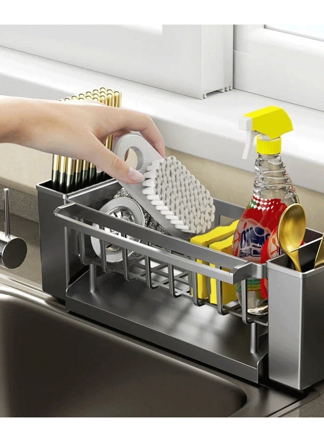 XiuWoo Kitchen Sink Drain Rack Organizer Sponge Storage Faucet Holder Soap Drainer Dishcloth Towel Rack Kitchen Sink Organizer - Image 4