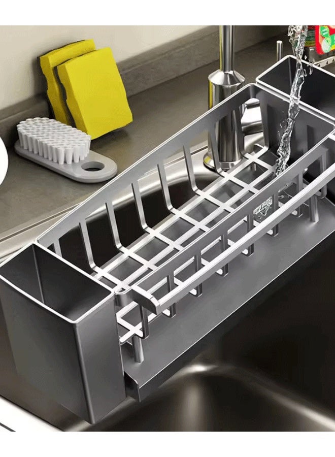 XiuWoo Kitchen Sink Drain Rack Organizer Sponge Storage Faucet Holder Soap Drainer Dishcloth Towel Rack Kitchen Sink Organizer - Image 3