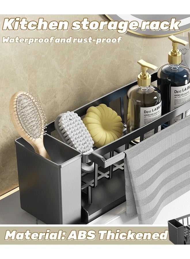 XiuWoo Kitchen Sink Drain Rack Organizer Sponge Storage Faucet Holder Soap Drainer Dishcloth Towel Rack Kitchen Sink Organizer - Image 1