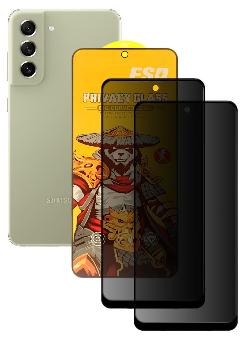 ESD 2 Pieces Tempered Dustproof Privacy Glass Screen Protector Compatible For Samsung Galaxy S21 FE - Image 1
