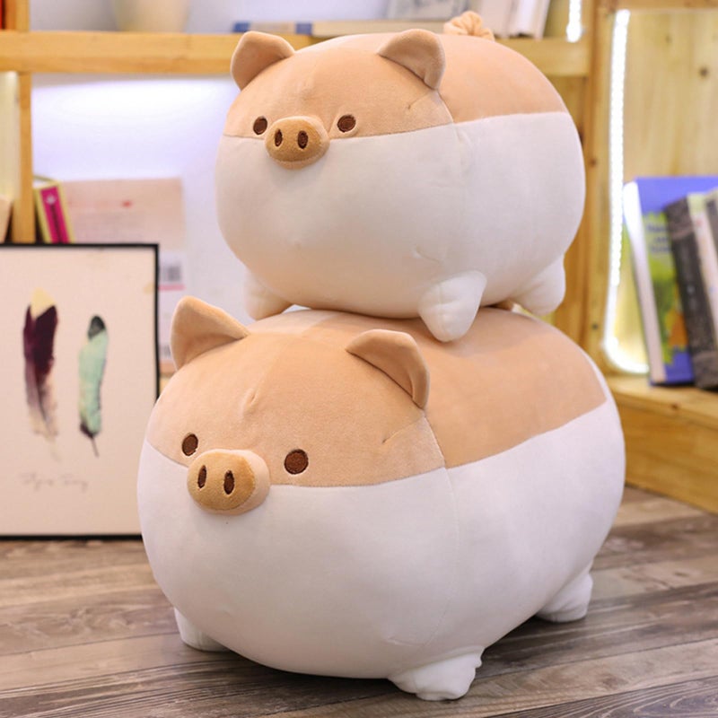 Levenkeness Soft Fat Pig Plush Hugging PillowCute Piggy Stuffed Animal Doll Toy Gifts for Bedding Kids Birthday Valentine Christmas Brown 197 - Image 3