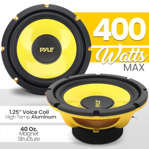 Pyle Car Midbass Speaker System - Pro 8 Inch 400 Watt 4 Ohm Auto Mid-Bass Component Poly Woofer Audio Sound Speakers For Car Stereo w/ 40 Oz Magnet, 50Hz-5KHz Frequency, 3.58” Mount Depth - PLG81 - Image 3