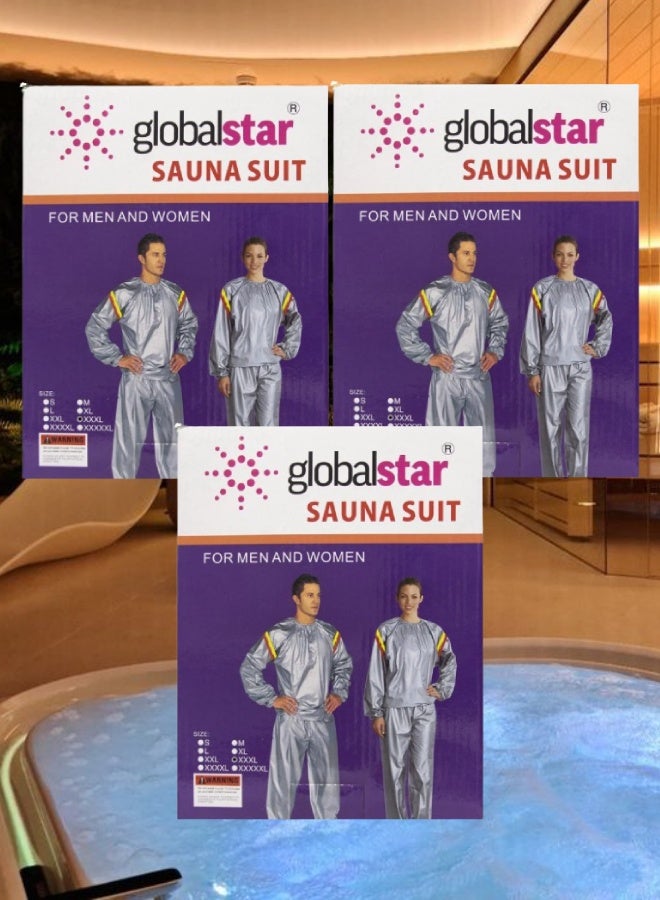Global Star 3 Pieces Sauna Suit XXXL For Men And Women - Image 1
