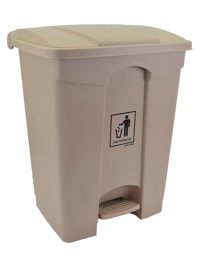 LACOT GENERAL TRADING LLC 45Ltr Plastic Garbage Bin with Pedal - Beige Colour  - Image 1