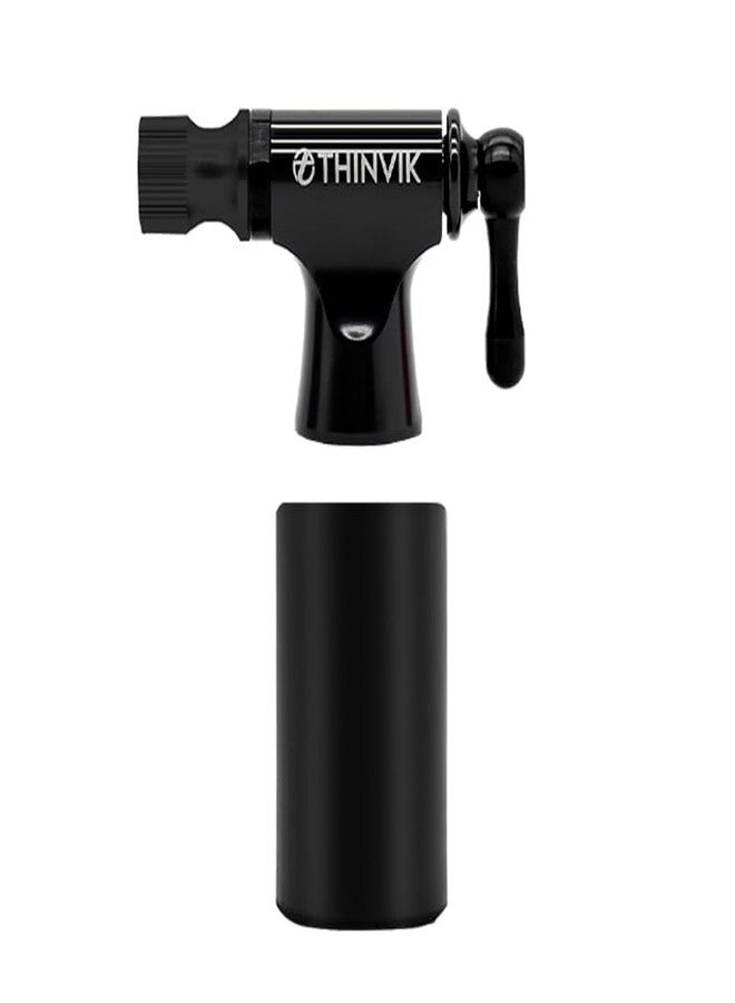 Thinvik CO2 Bike Tire inflator Pump-Compatible with Presta & Schrader Valve Insulated Sleeve. Portable Bicycle Tools CO2 Tires Inflator Kits for Road and Mountain Bikes- CO2 Cartridges NOT Included - Image 1