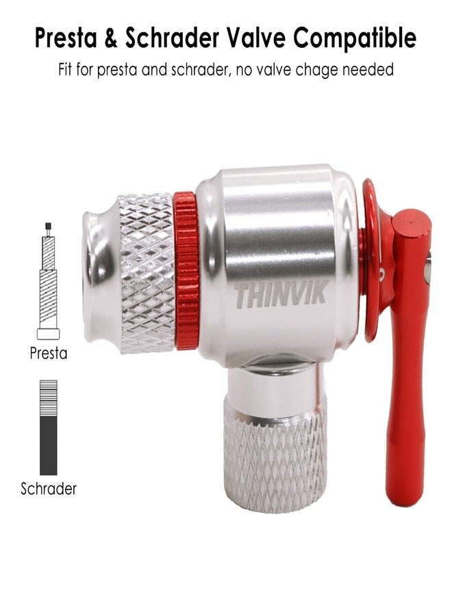 Thinvik CO2 Bike Tire inflator Pump-Compatible with Presta & Schrader Valve Insulated Sleeve. Portable Bicycle Tools CO2 Tires Inflator Kits for Road and Mountain Bikes- CO2 Cartridges NOT Included - Image 5