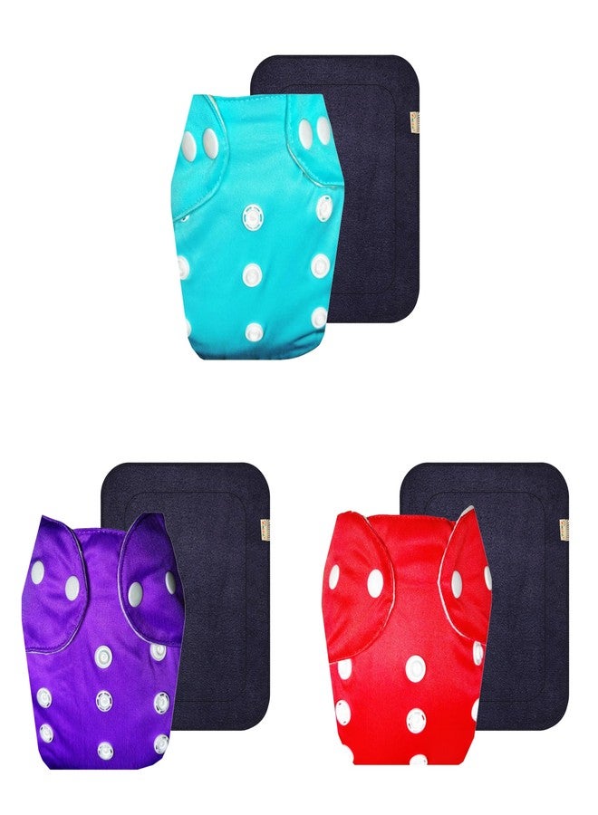 حفاضات قماشية دمبلدو لايت مع حشوة رمادية (عبوة من 3 قطع) | ناعمة ولطيفة | قابلة لإعادة الاستخدام والغسل | أزرار كبس قابلة للتعديل | مثالية للأطفال الصغار | من 3 أشهر إلى سنتين | للجنسين - Image 1