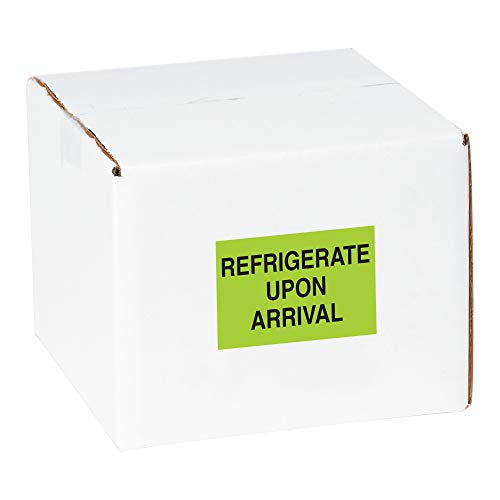 Tape Logic Aviditi Tape Logic 3" x 5","Refrigerate Upon Arrival" Fluorescent Green Warning Sticker, for Shipping, Handling, and Packing (1 Roll of 500 Labels) - Image 2