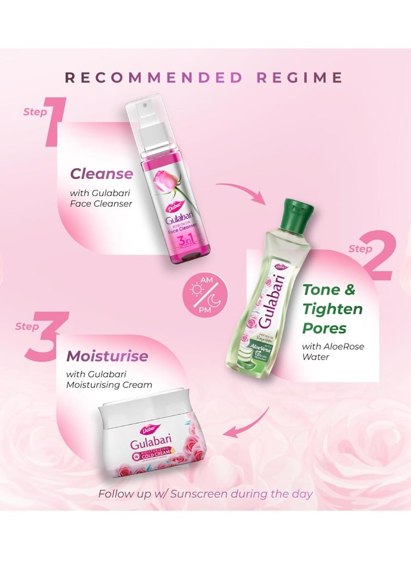 دابر جولاباري ماء الورد الفاخر مع الصبار - 400 مل | ترطيب البشرة حتى 8 ساعات | ينظف البشرة ويوحد لونها ويرطبها | لجميع أنواع البشرة - Image 5