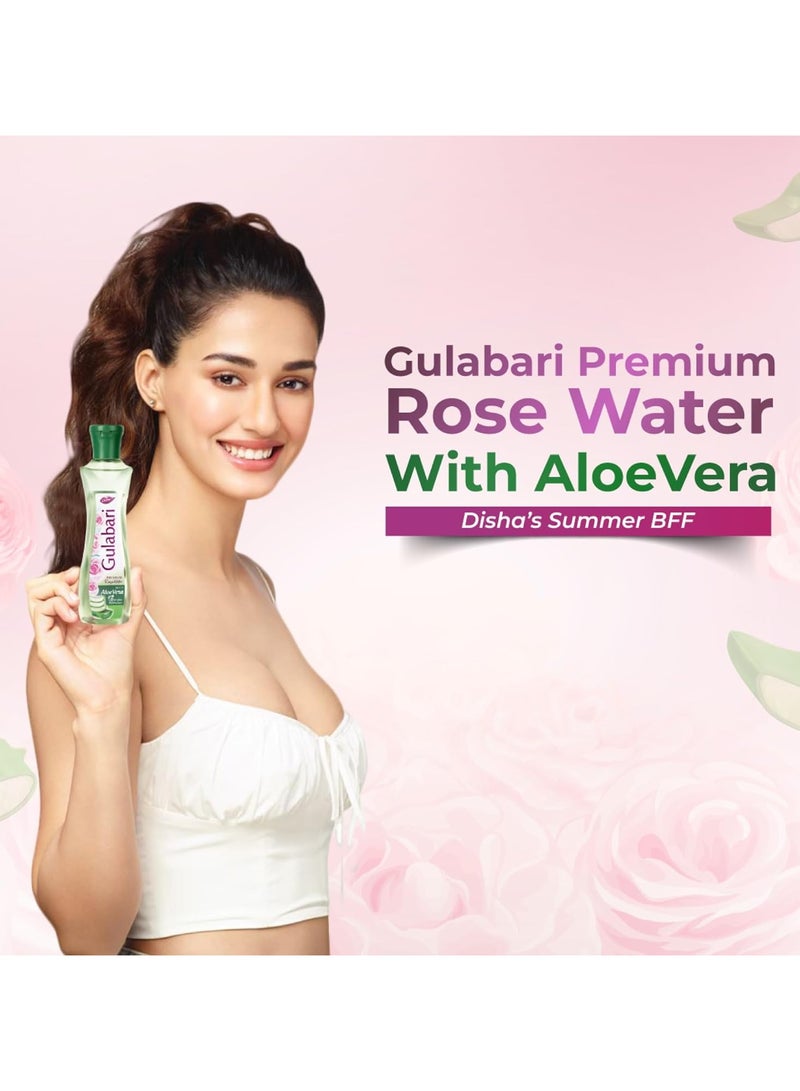 دابر جولاباري ماء الورد الفاخر مع الصبار - 400 مل | ترطيب البشرة حتى 8 ساعات | ينظف البشرة ويوحد لونها ويرطبها | لجميع أنواع البشرة - Image 2